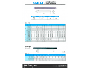 (C5) เข็มกระทุ้ง SKD-61 ขนาดพิเศษ (Ejector Pins Special), เข็มกระทุ้งกลับ (Return Pins)
