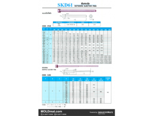 (C7) เข็มกระทุ้ง SKD-61 หัวยูโร (Hotwork Ejector Pins)
