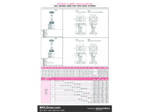 (D3) ชุดไกด์โพสท์ แบบลูกปืน (สต๊อปเปอร์แบบยืดตายตัว) Ball Bearing Guide Post Sets (Fixed Stopper)