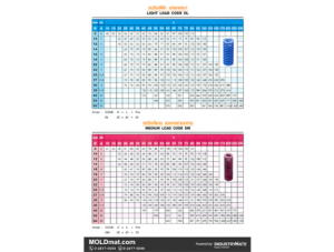 (E2) สปริงสีฟ้า แรงกดเบา (Light Load Code DL), สปริงสีแดง แรงกดปานกลาง (Medium Load Code DM)