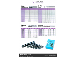 (A74) YJ เอ็นมิล M2AL สำหรับอลูมิเนียม หัวมน กัดหยาบ และชุดเอ็นมิล